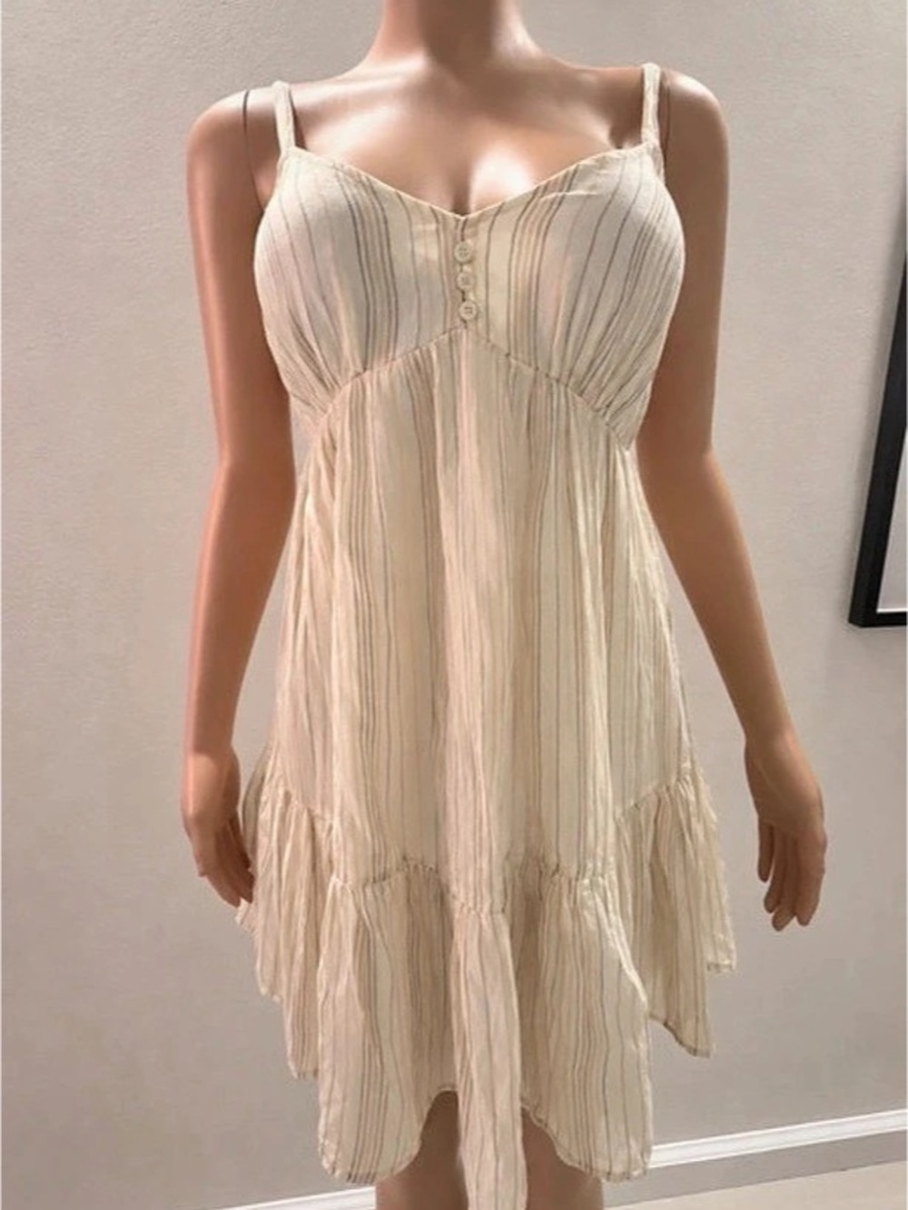 I.AM.GIA Pleated Mini Dress in Cream Size Small NWT